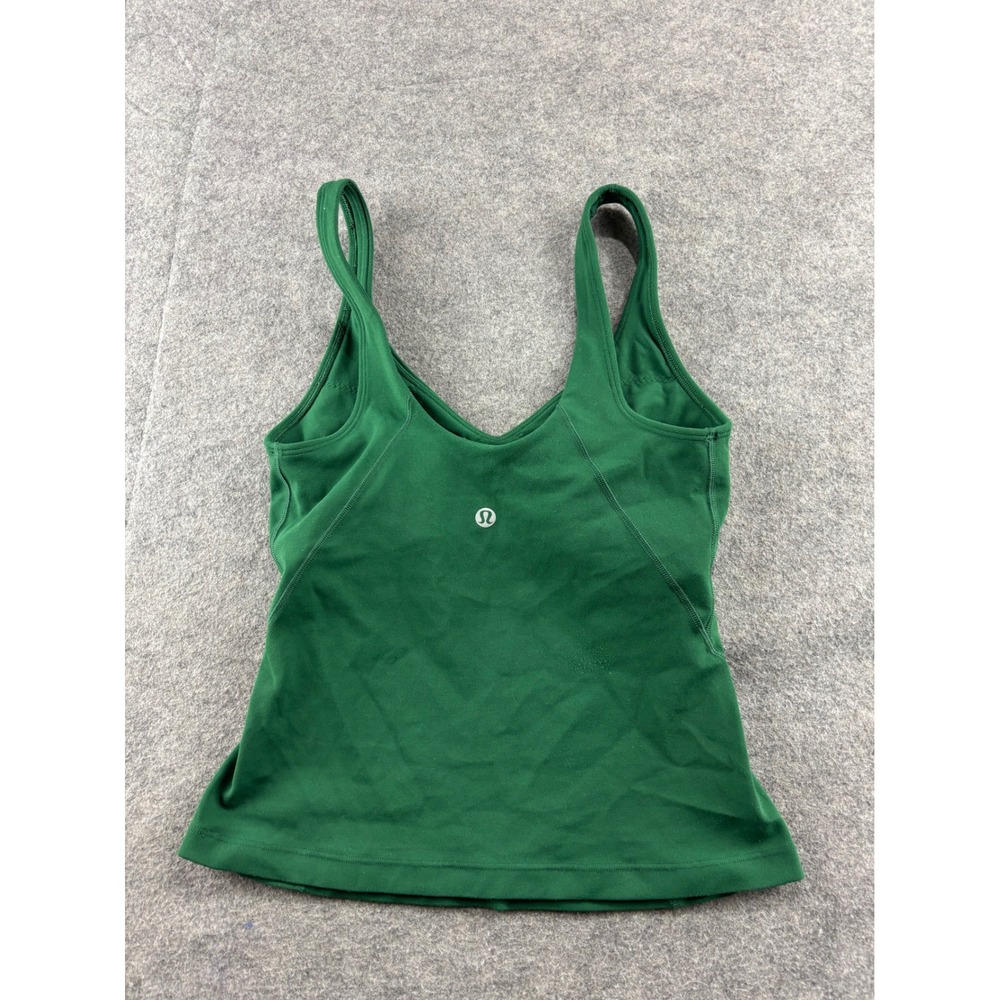 Lululemon Longline Full Length Align Tank Top Green Nulu Yoga Built-in Bra 2